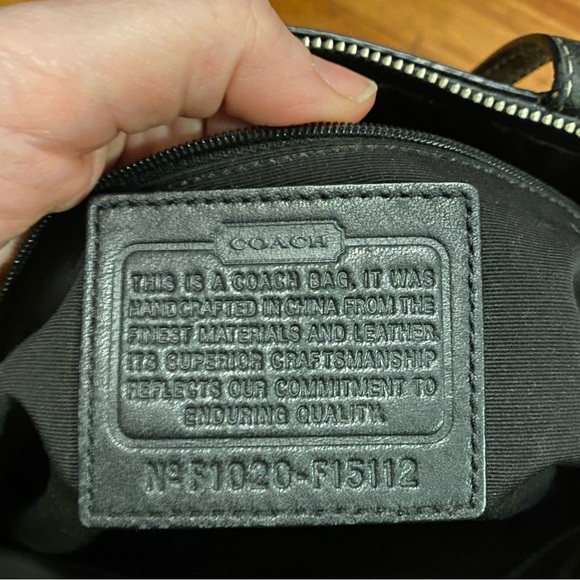 Coach Signature Black Stripe Tote Purse Shoulder handbag F17433 - Picture 10 of 12